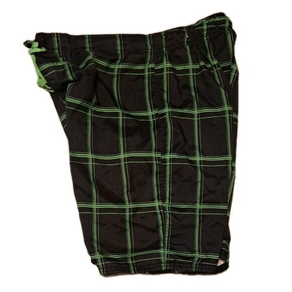 OP Board Shorts Men’s Large 36-38 Black Green Swim Trunks Surf Skate Beachwear - Picture 3 of 4